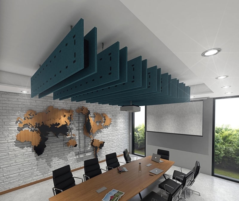 Double Baffle CP1919 Acoustic felt hanging baffle, offers twice the